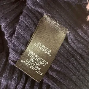Ribbed Knit Cropped Baby Tee‎ Ruffle Edge Top S Navy Blue Pastel Stretch Indie thumbnail 11