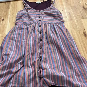Madewell Striped Button-Front Sleeveless Dress Women’s Small thumbnail 1