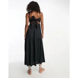 Abercrombie & Fitch Tiered Ruched Babydoll Maxi Dress Size Large thumbnail 2
