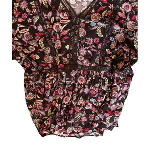 Avenue Top Womens Plus Size 5X Black Floral Boho Bell Sleeve Size 30 / 32 NWT thumbnail 7
