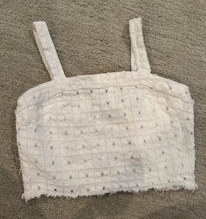 White Cropped Blouse thumbnail 4