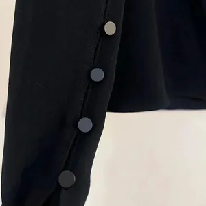 TIBI Asymmetrical Top Black Pullover One Shoulder‎ Long Sleeve Button Women’s 6 thumbnail 4