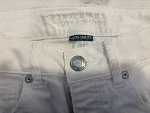 American Eagle Outfitters White Jeans Ripped thumbnail 8