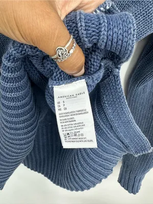 American Eagle Blue Knit Sweater Size Small Boho thumbnail 5