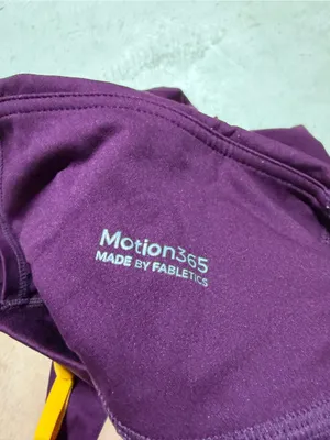 Fabletics motion365 Purple Stretch Active Leggings with Yellow Drawcord medium thumbnail 7