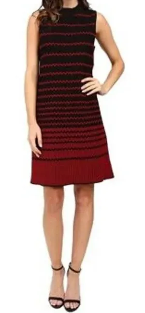 Nic+Zoe Fall Fever Jacquard shift dress in Black & Red size Large thumbnail 1