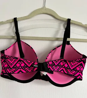 PINK Victoria’s Secret Pink And Black Bra thumbnail 3