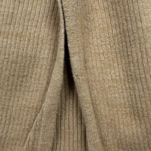 Free People Ribbed Knit Midi Skirt Women’s Medium Brown Side Slit Stretch thumbnail 4