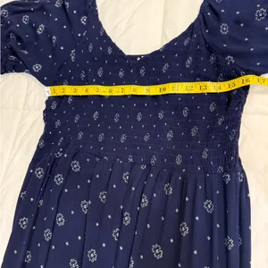 True Craft Navy & White Midi Dress With Slit thumbnail 5