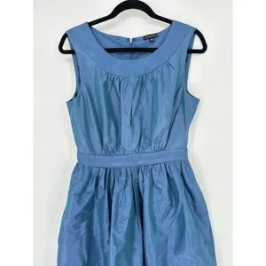 Vintage Maria Bianca Nero Dress‎ Taffeta Silk Iridescent Blue Fit & Flare Party thumbnail 2