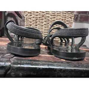 Brunello Cucinelli - Embellished Black Leather sandals Quiet Luxury Old Money thumbnail 7
