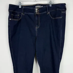 Super Soft Jegging Jeans Dark Wash Hi-Rise Plus Size 22S 22 SHORT EUC thumbnail 2