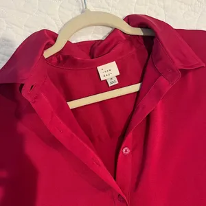 A New Day Magenta satin button up thumbnail 3