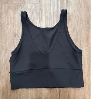 Lululemon Ebb to Street Ribbed Tank Top Black V-Back Activewear Crop thumbnail 1