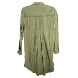 By Anthropologie Olive Green Silver Details Oversized Mini Dress Tunic Small thumbnail 6