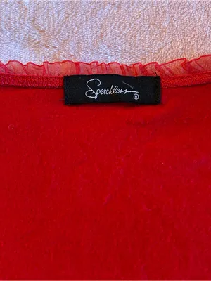 Speechless Y2K red surplice short split sleeve top M ruched ruffles coquette thumbnail 5