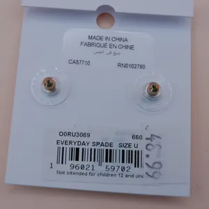 Kate Spade Everyday Spade Pink Enamel Stud Earrings Y2K Coquette Gold NEW‎ thumbnail 4