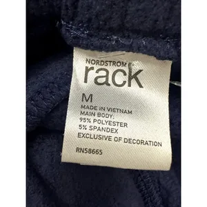 Nordstrom Rack Navy Fleece Pants Elastic Waist Drawstring Lounge Comfort M NWOT thumbnail 8