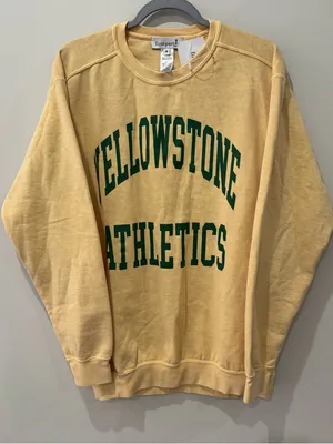 New! Firstport Size Medium Sweatshirt Yellowstone Athletics‎ Butter Yellow thumbnail 1