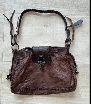 VIN BAKER Saddle Leather Brown Trim Cross-Body Shoulder Bag‎ Purse USA thumbnail 1