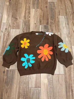POL Good Mood Flower Print Sweater thumbnail 2