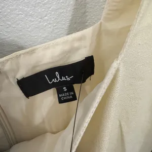 Lulus Nwt Mod Moves Ivory and Navy Color Block Linen Mini Dress thumbnail 4