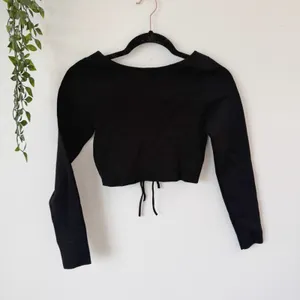 Alice + Olivia Sharee Crop Top Tie Front Black Sz S thumbnail 3