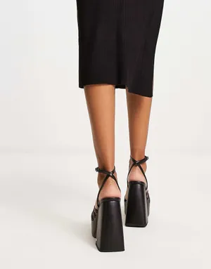 Nokwol Lulu Black Platform Block Heel Sandals NWOT Size 6 thumbnail 9