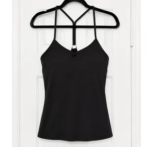Lululemon Black Strappy Back Yoga Athletic Tank Top Built In Shelf Bra Size 10 thumbnail 2