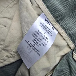 Vince -1159 Olive Green Linen Lyocell Blend‎ Tailored Straight Leg Pants Size 2 thumbnail 4