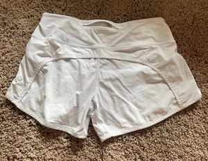 Lululemon White 4” Speed Up Shorts thumbnail 2