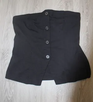 Hollister Black Button Up Strapless Top thumbnail 1