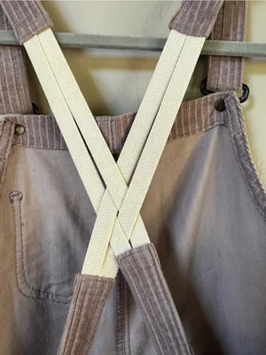 Free People X Lee Vintage Factory Flare Corduroy Overalls mauve Sz Medium thumbnail 10
