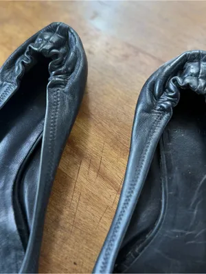Tory Burch Black Leather Reva Ballet Flats thumbnail 2