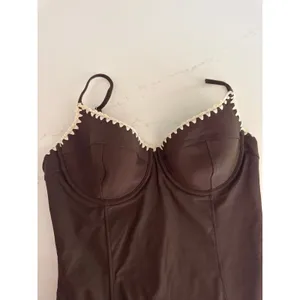 RAMY BROOK Addisyn Whipstitch One Piece Swimsuit in Brown Size Large thumbnail 5