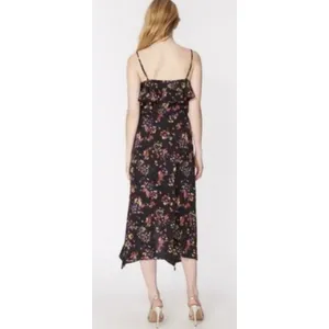 Veronica Beard Monica Silk midi dress Black Multi Floral Size 8/10 Sundress thumbnail 10