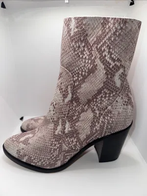 Dolce Vita Samie Leather Boots Bootie w Embossed Snake Print Women’s 9.5 thumbnail 2