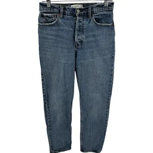 Abercrombie & Fitch The Dad High Rise Jeans Straight Leg Light Wash Blue 26 thumbnail 2