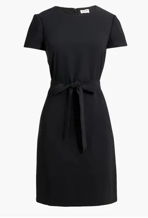 J.Crew Black Short Sleeve Belted Suiting Dress Size 8 thumbnail 4
