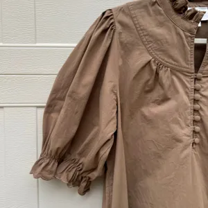 Tuckernuck POMANDER PLACE Chestnut Brown Selena Blouse Puff Sleeve Size XL thumbnail 5