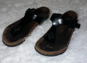 Birkenstock Glossy Thong Flip Flop Sandal size 38 Black thumbnail 1