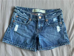 Seven7 Vintage Distressed Mid-Rise Denim Shorts thumbnail 1