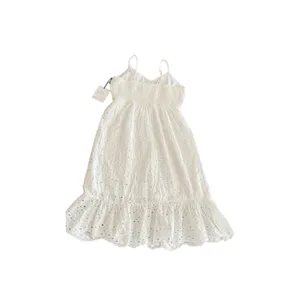 Japna White Cotton Eyelet Smocked Maxi Sundress - Boho Cottagecore size S thumbnail 10