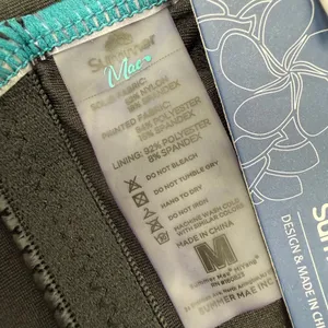 Summer Mae Maternity Swimsuit SZ Medium One Piece Teal Rib Ruffle V Neck NWT thumbnail 4