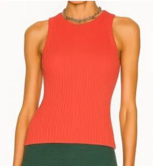 Beyond Yoga Ribbed Tank Top Womens L Coral Pink Orange Sleeveless Athletic Shirt thumbnail 1