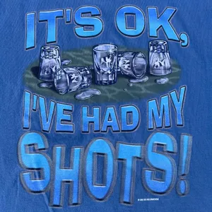 Big Dogs Vintage Alcohol It’s Okay I’ve Had My Shots Blue Graphic T-shirt thumbnail 3