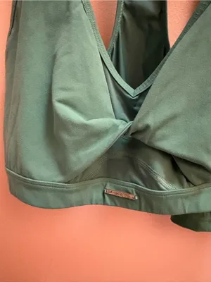 Gymshark x Whitney Simmons Sage Green Twist Front Sports Bra & Biker Shorts Set thumbnail 7
