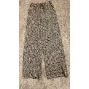 Umgee Boho Wide Leg Drawstring Waist Pants | Silky Chevron Print | Size Small thumbnail 3