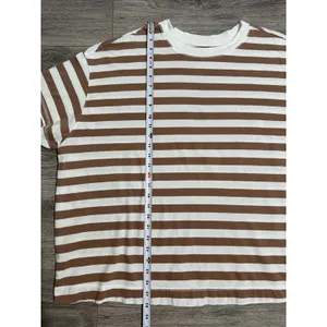 Old‎ Navy Womens T-Shirt 3X Brown White Striped Oversized Cotton Short Sleeve thumbnail 5