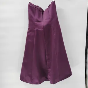 DaVinci Prom Dress Womens 14 Purple Satin Strapless Jeweled Band Formal Cocktail thumbnail 13